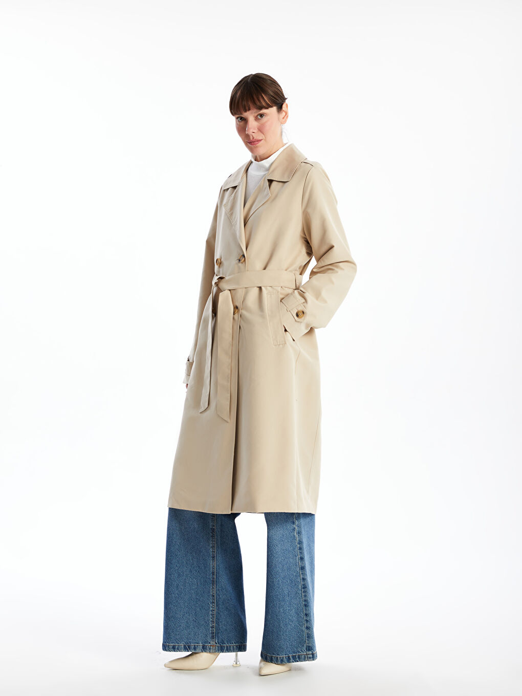 Jacket Neck Women's Trenchcoat -S51515Z8-FGZ