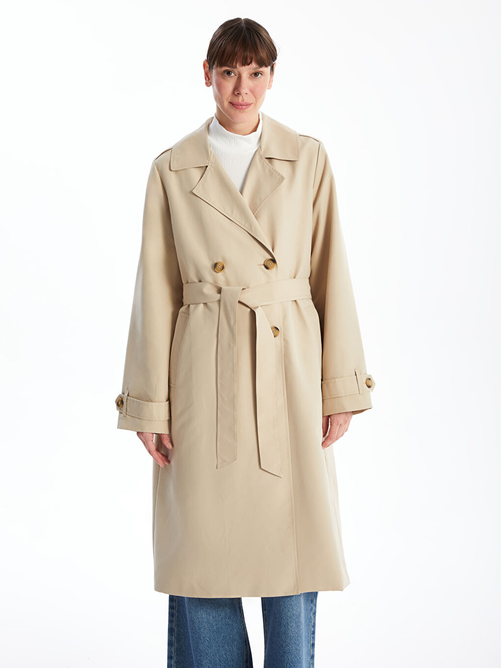 Jacket Neck Women's Trenchcoat -S51515Z8-FGZ