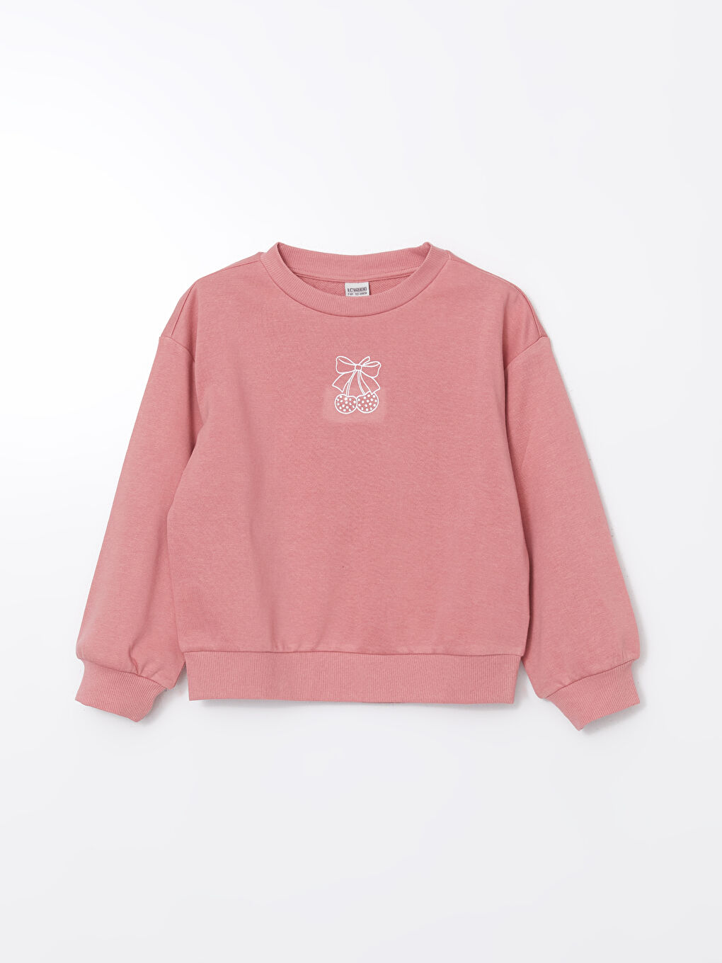 Crew Neck Cherry Printed Girls' Sweatshirt -S51516Z4-GJZ