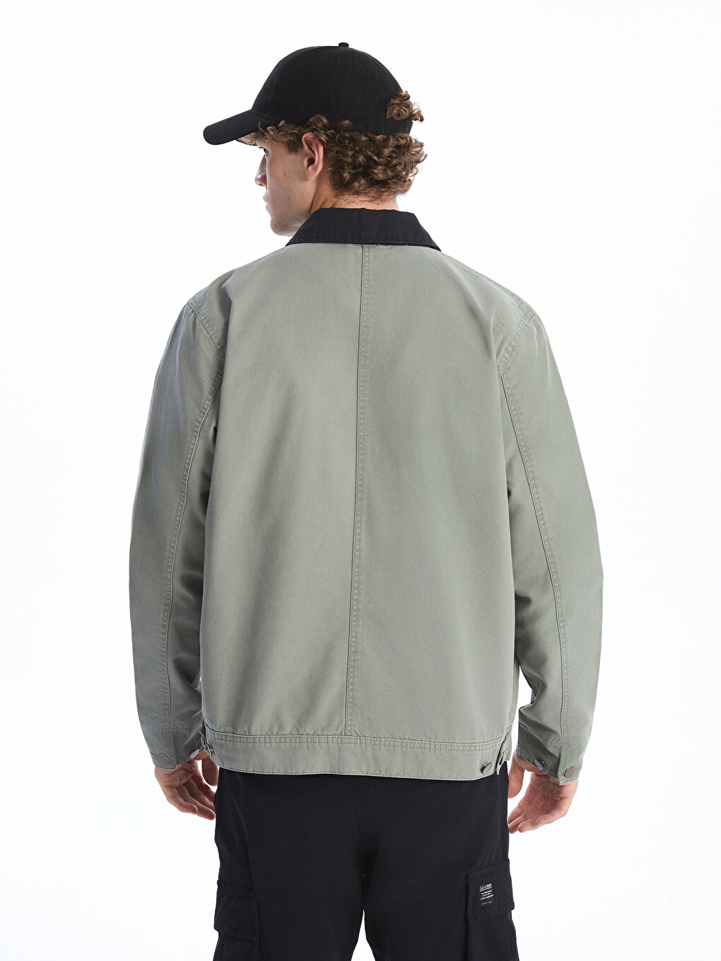 Relaxed Fit Jacket Neck Men's Medium Thickness Coat -S51523Z8-DYG