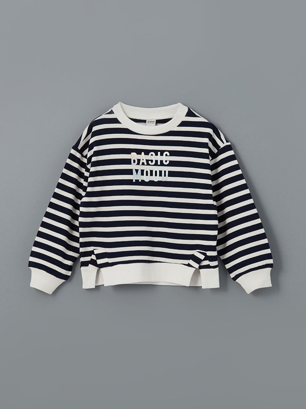 Crew Neck Striped Girls' Sweatshirt -S51543Z4-K00