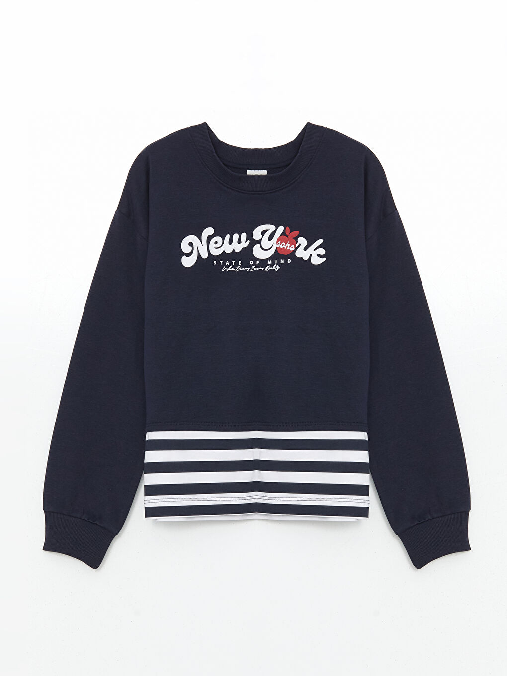 Crew Neck New York Printed Girls' Sweatshirt -S51545Z4-YQ6