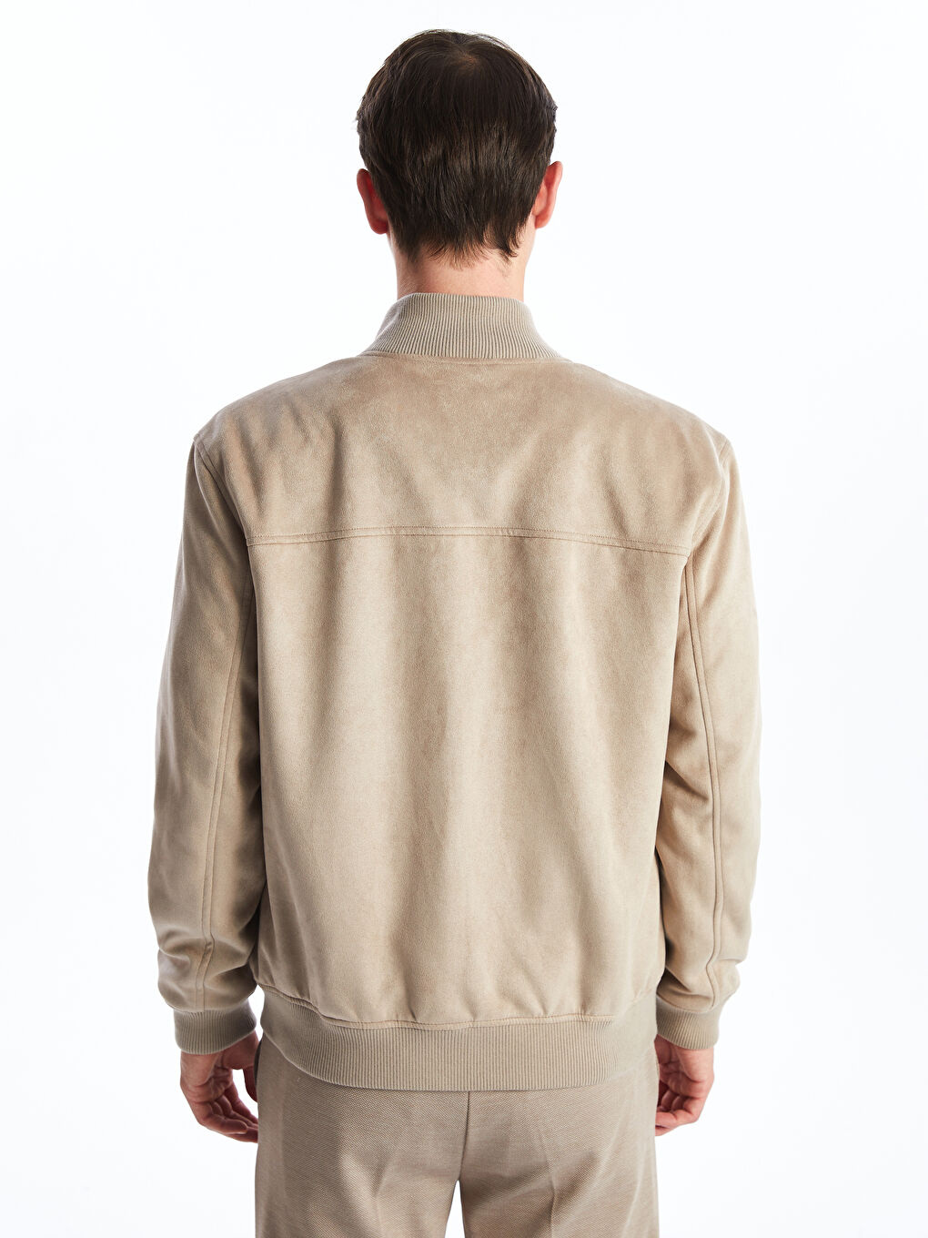 Standard Fit Standing Collar Suede Men's Coat -S51577Z8-JEJ