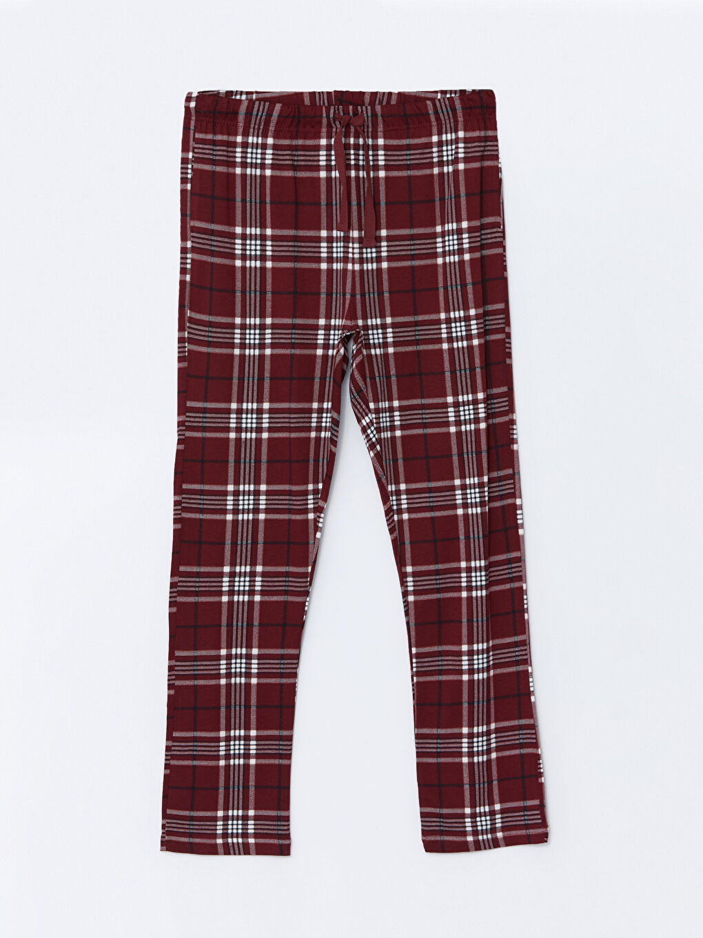 LC WAIKIKI Bordo Standart Kalıp Ekose Erkek Pijama Alt