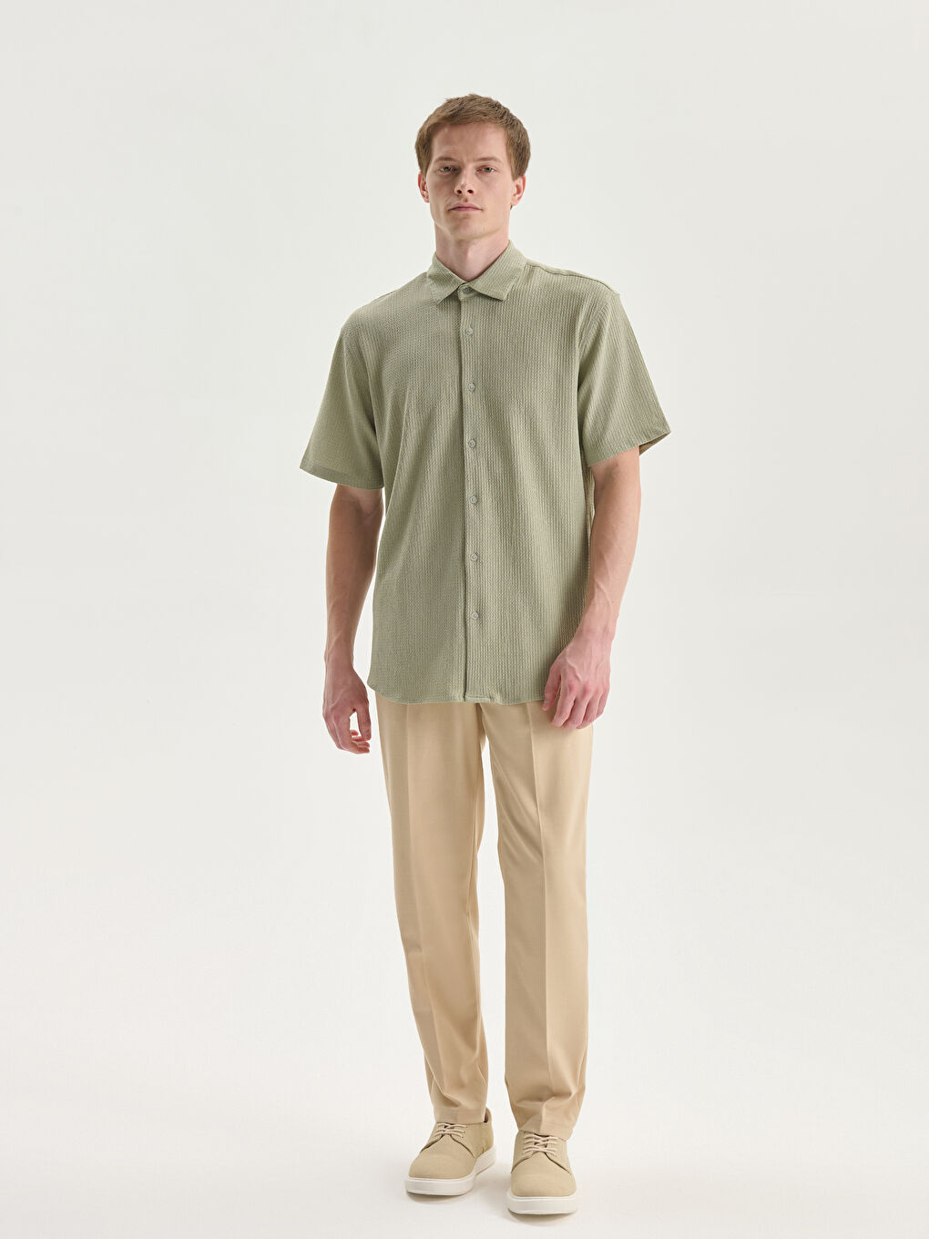 Regular Fit Short Sleeve Men's Shirt-1