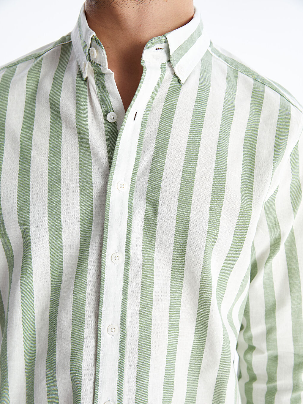 Veste Chemise à Rayures pour Hommes avec Col de Chemise-2