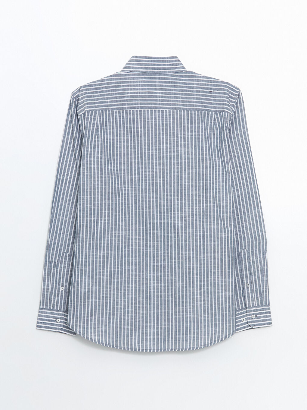 Slim Fit Long Sleeve Striped Poplin Men's Shirt -S51655Z8-LGS