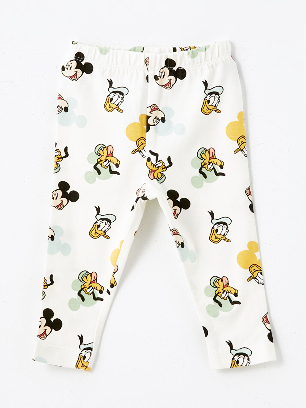 Ekru Mickey Mouse Baskılı Erkek Bebek Tayt