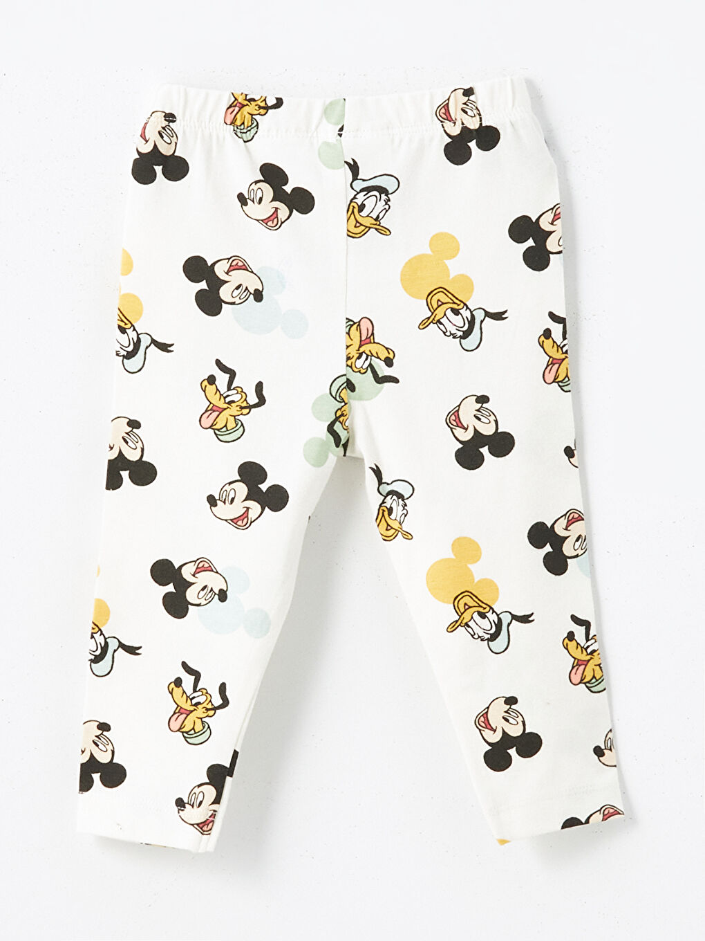 Ekru Mickey Mouse Baskılı Erkek Bebek Tayt-1