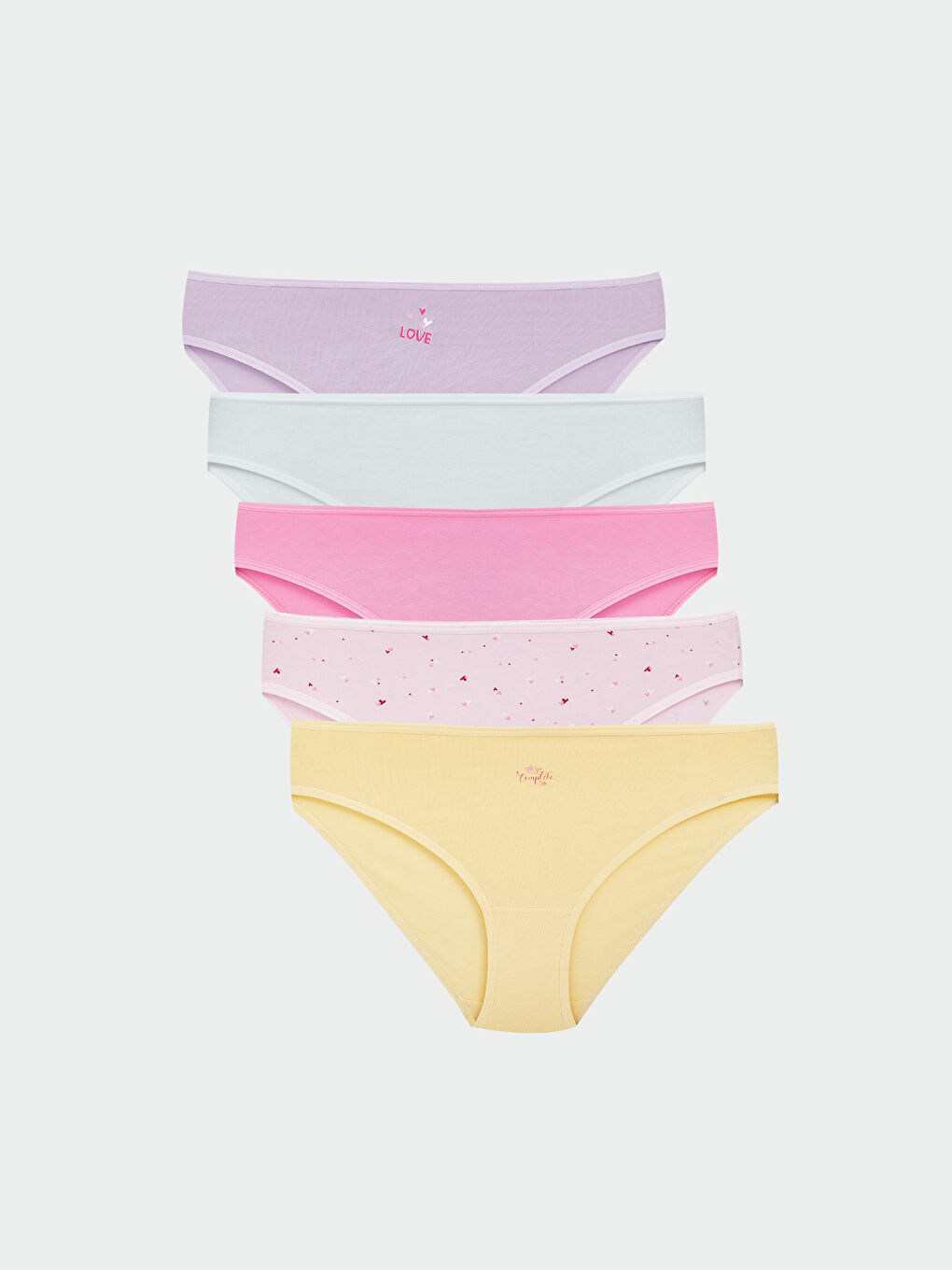 LCW Young Pembe Baskılı Bikini Külot 5'li Paket