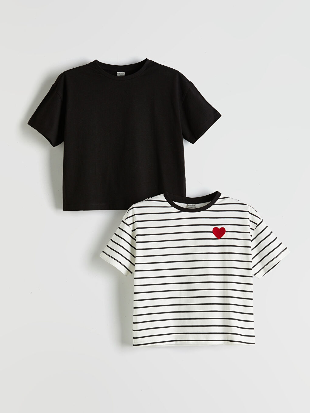 Crew Neck Girls' Crop T-Shirt 2-Pack -S51720Z4-LEG
