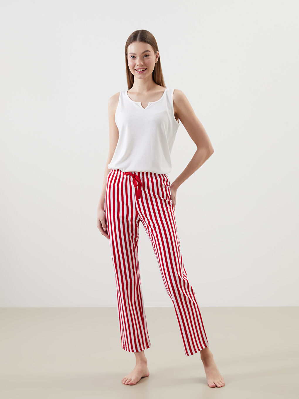 LCW Young Elasticated Waist Striped Women's Pyjama Bottoms -S51737Z8-LJE