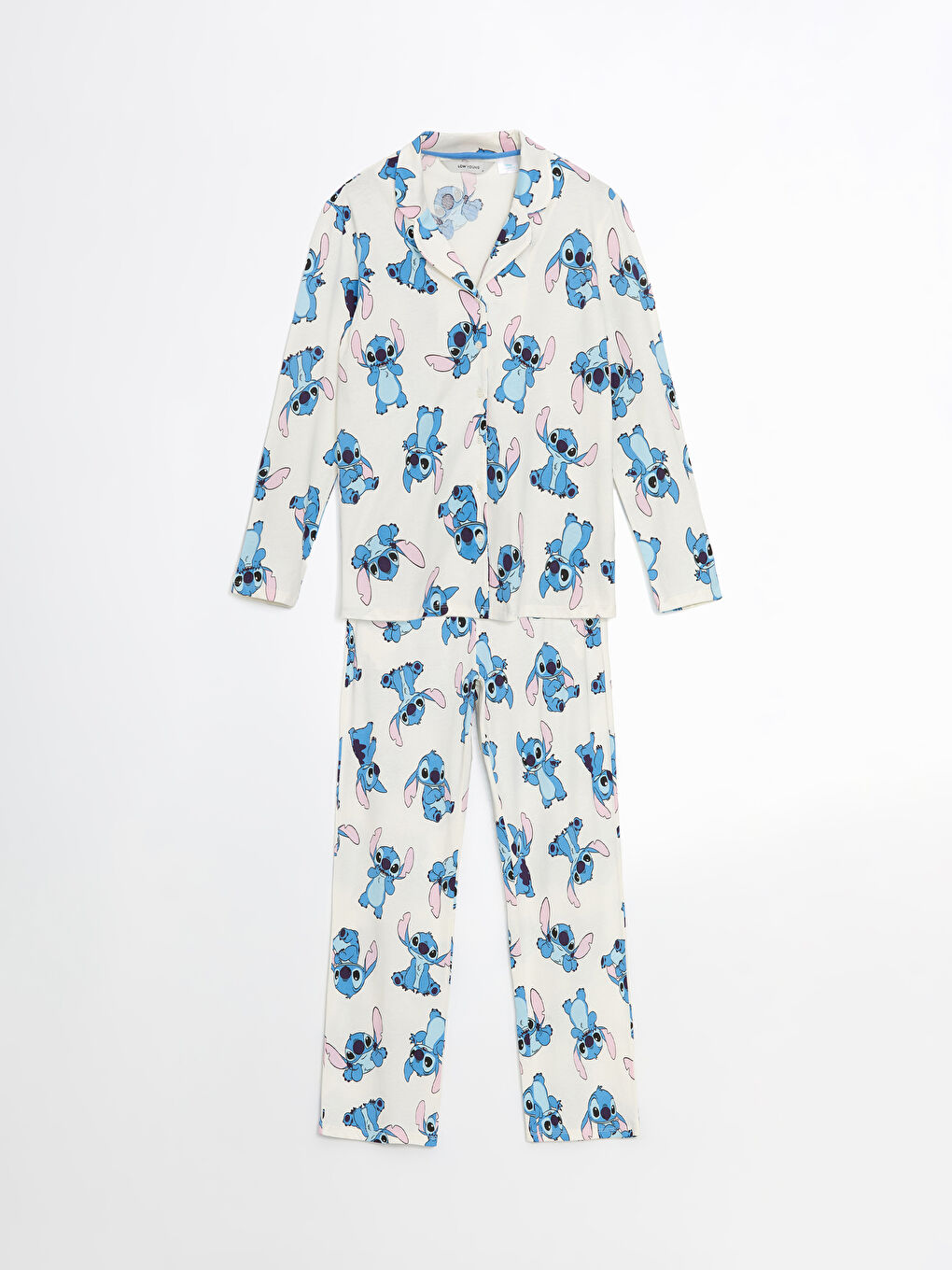 Collared Neck Stitch Printed Women's Pyjama Set -S51748Z8-LRA