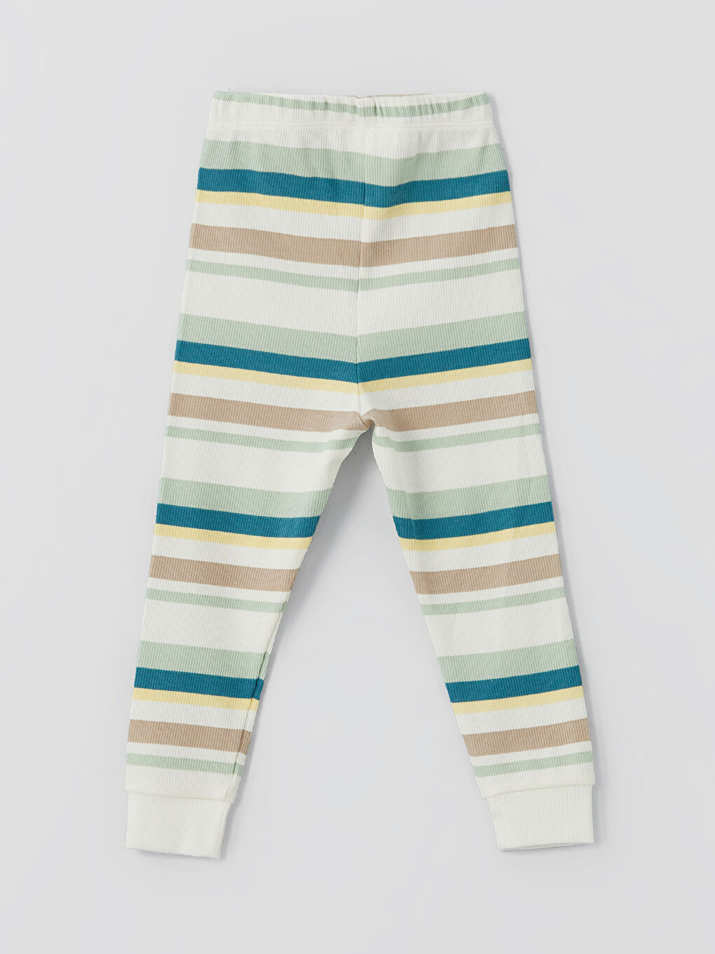 Ekru Çizgili Erkek Bebek Pijama Altı-1