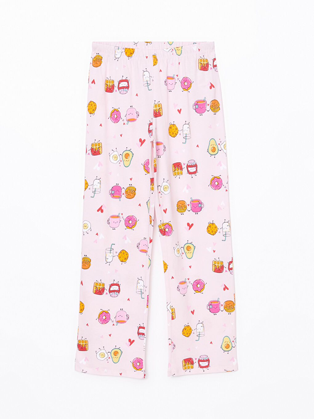 Pembe Gömlek Yaka Baskılı Kadın Pijama Takımı-7