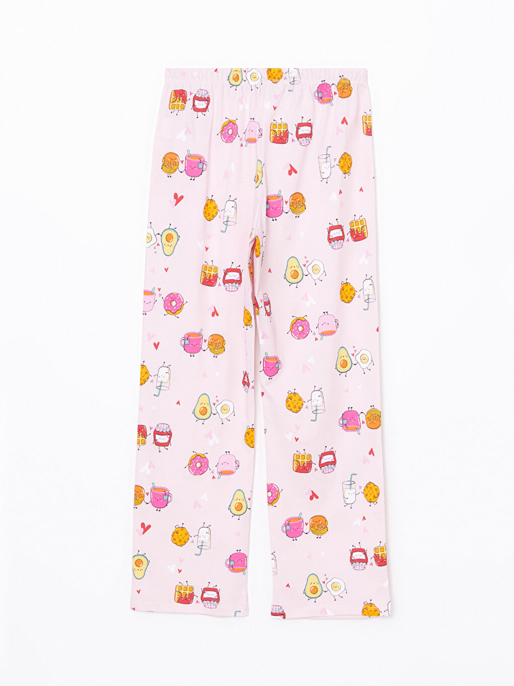 Pembe Gömlek Yaka Baskılı Kadın Pijama Takımı-8