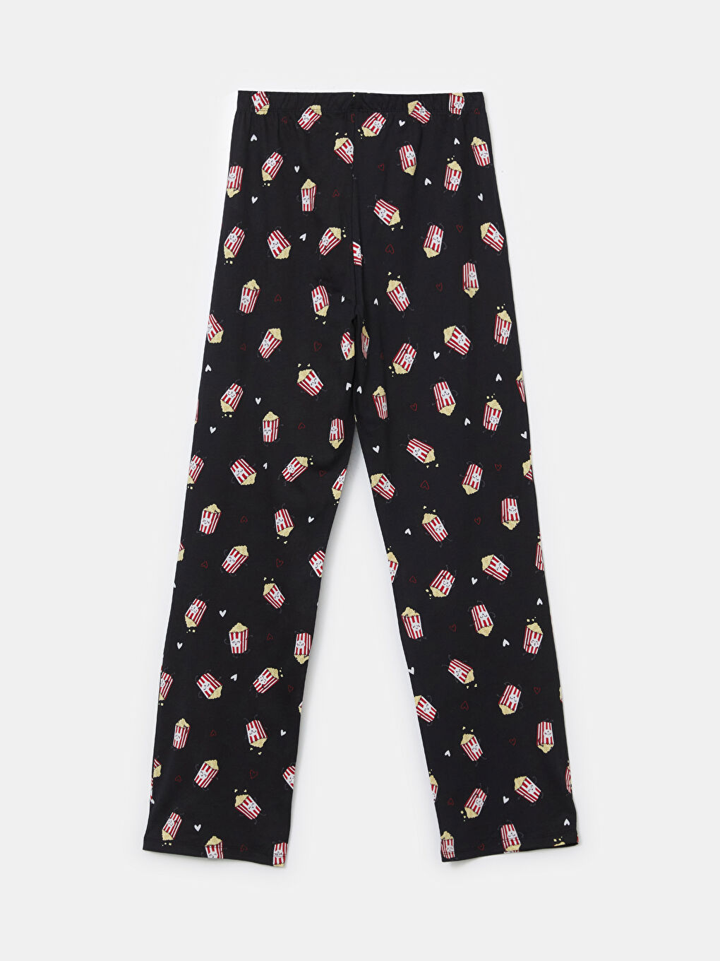 Siyah Beli Lastikli Baskılı Kadın Pijama Altı-5