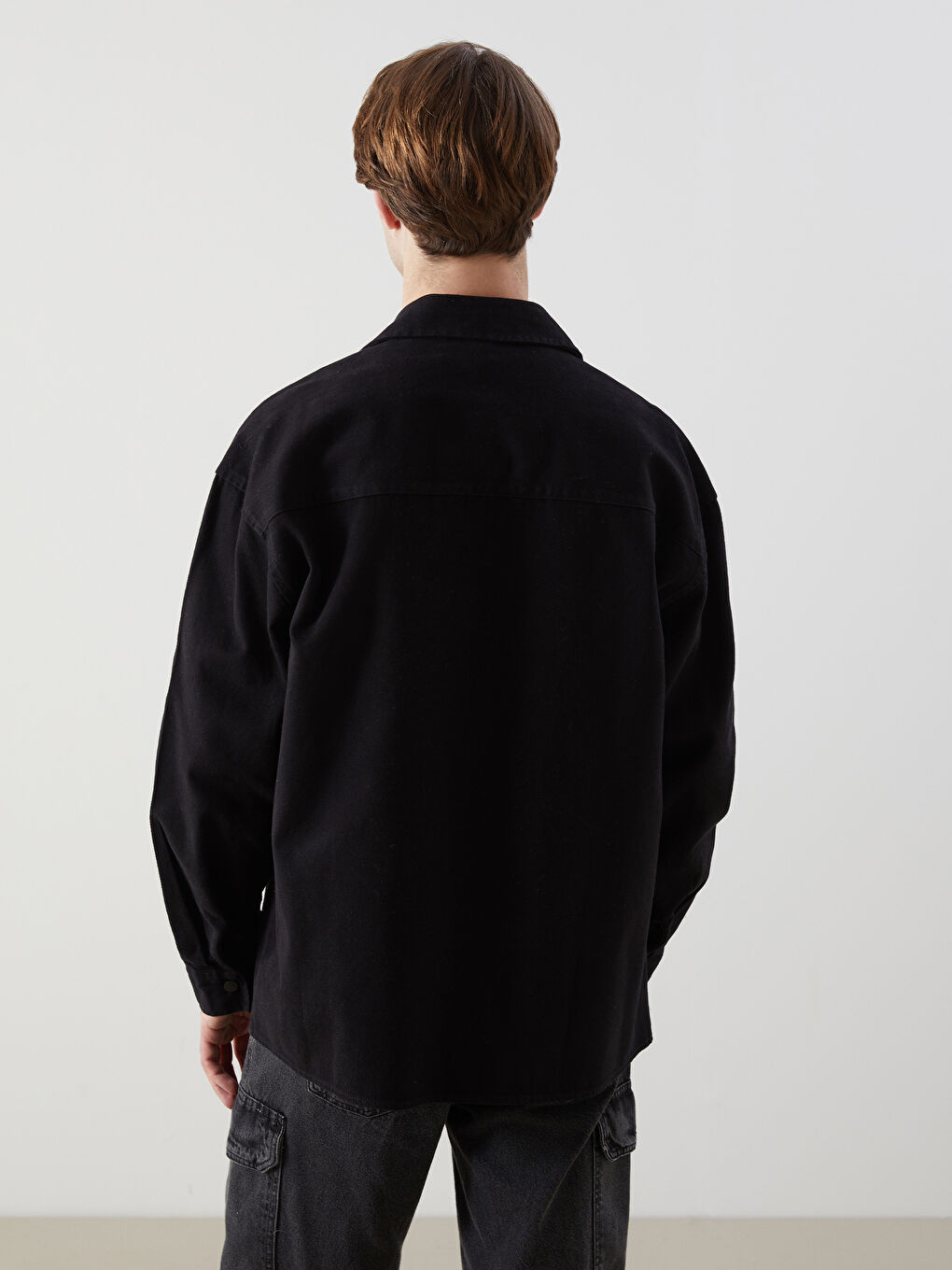 Relaxed Fit Gabardine Men's Shirt Jacket -S51860Z8-RQL