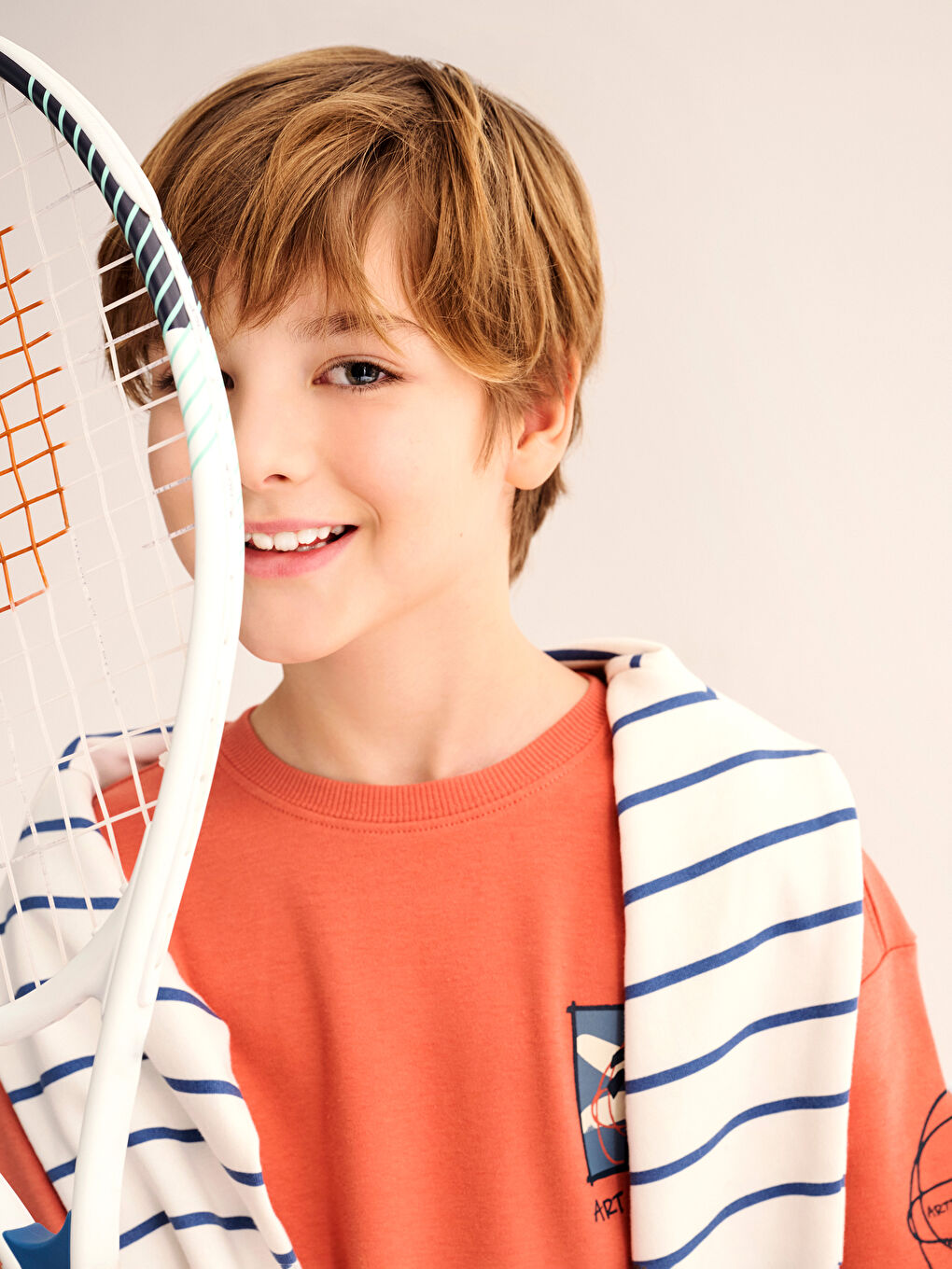 Turuncu Bisiklet Yaka Erkek Çocuk Tişört-2