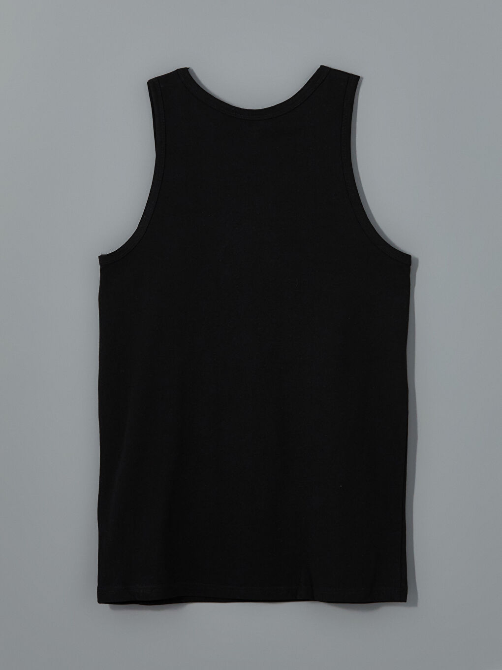 Siyah Bisiklet Yaka Erkek Atlet-1