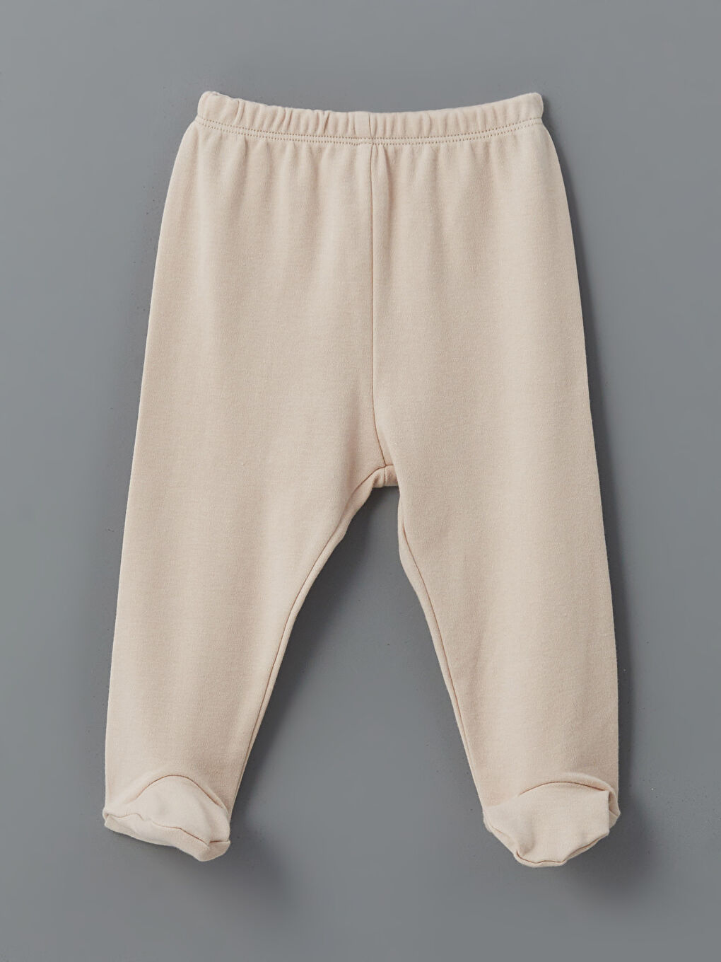 Bej Beli Lastikli Erkek Bebek Patikli Pantolon