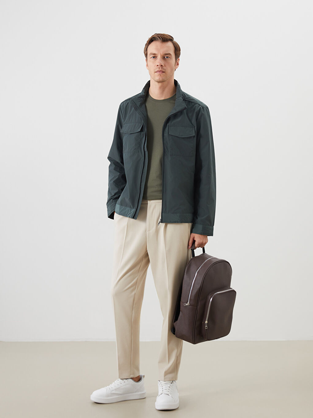 Standard Fit Funnel Neck Men's Coat -S51904Z8-JP0