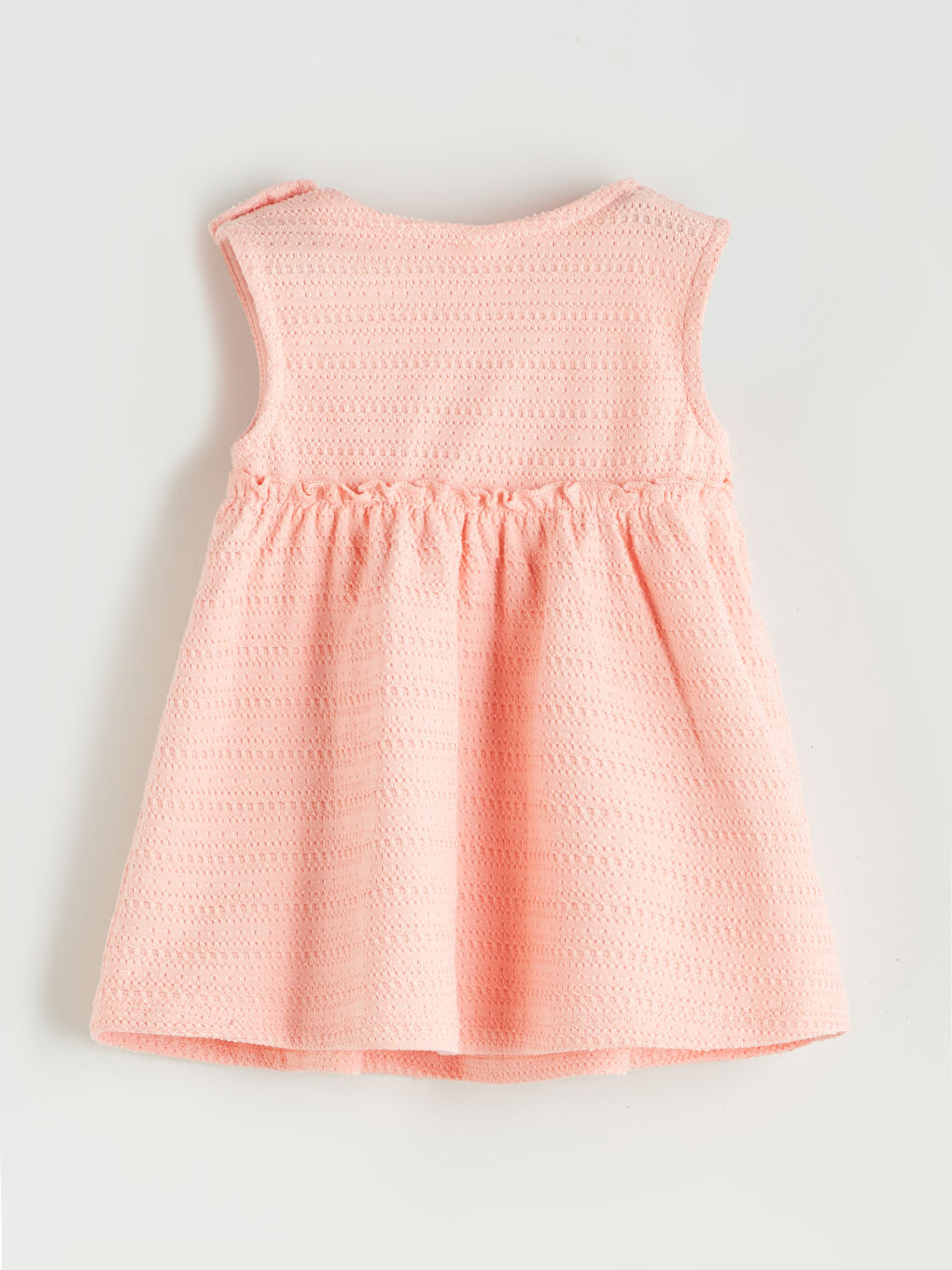 Pembe Bisiklet Yaka İnterlok Kız Bebek Elbise-1