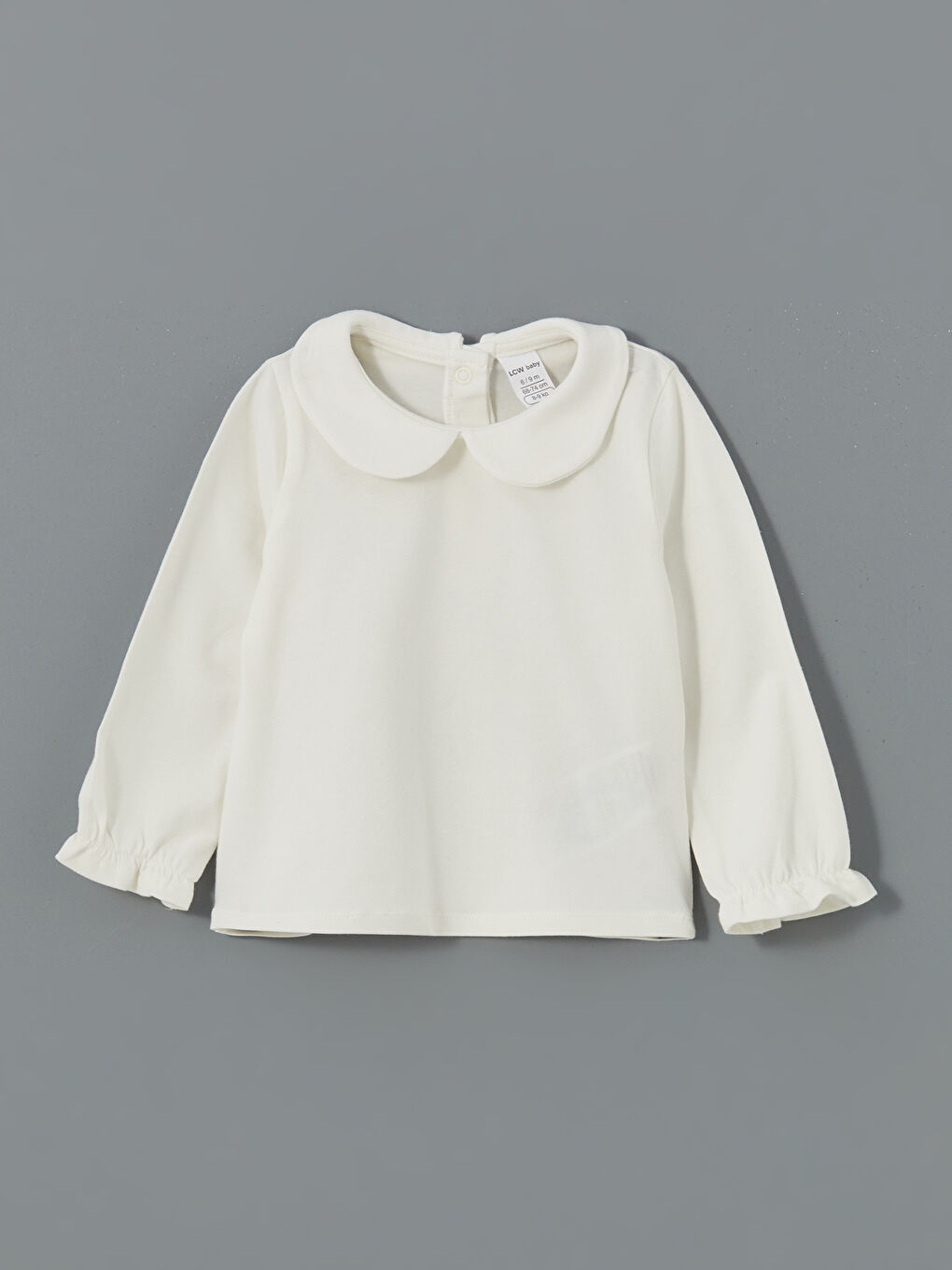 Ekru Bebe Yaka Basic Kız Bebek Bluz