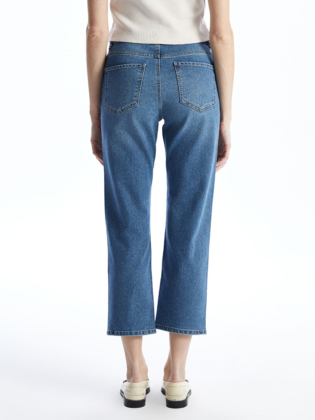 Straight Fit Women's Denim Trousers -S51952Z8-507
