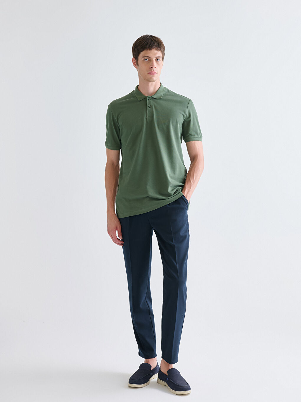 Polo Neck Short Sleeve Pique Men's T-Shirt-1