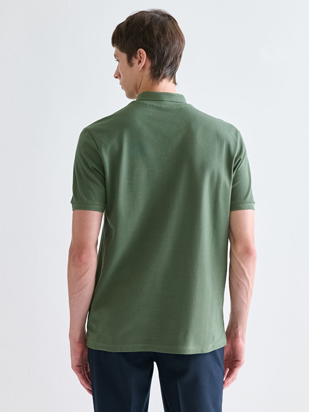 Polo Neck Short Sleeve Pique Men's T-Shirt-3