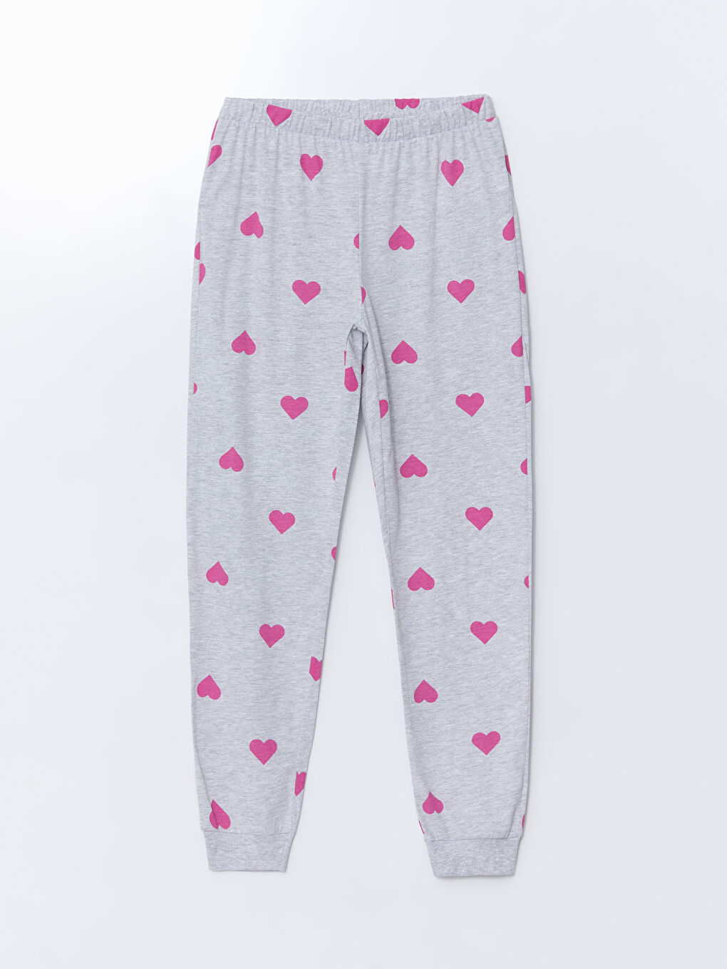 Gri Beli Lastikli Desenli Kadın Jogger Pijama Altı