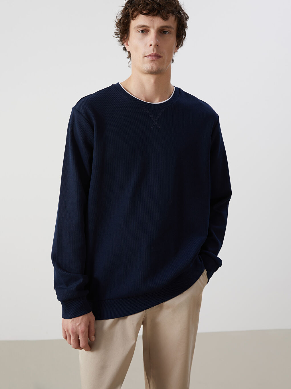 Crew Neck Long Sleeve Men's Sweatshirt