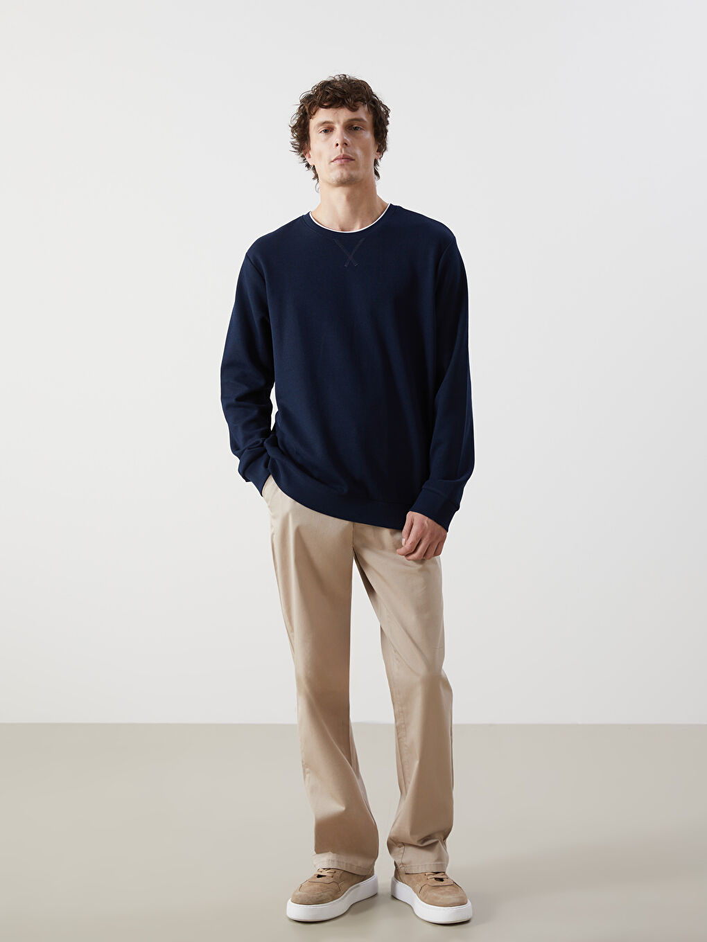 Crew Neck Long Sleeve Men's Sweatshirt-1