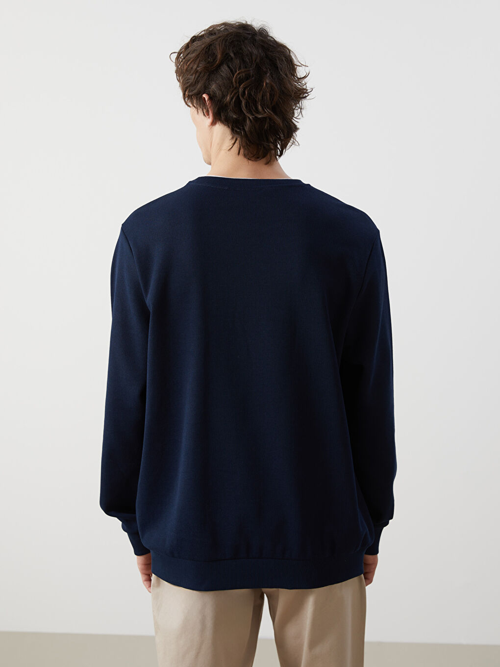 Crew Neck Long Sleeve Men's Sweatshirt-3