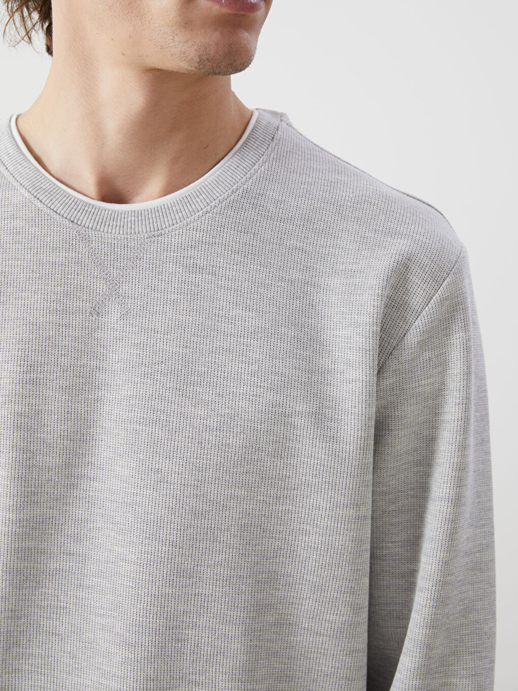 Sweat-shirt à Manches Longues pour Hommes avec Col Rond-2