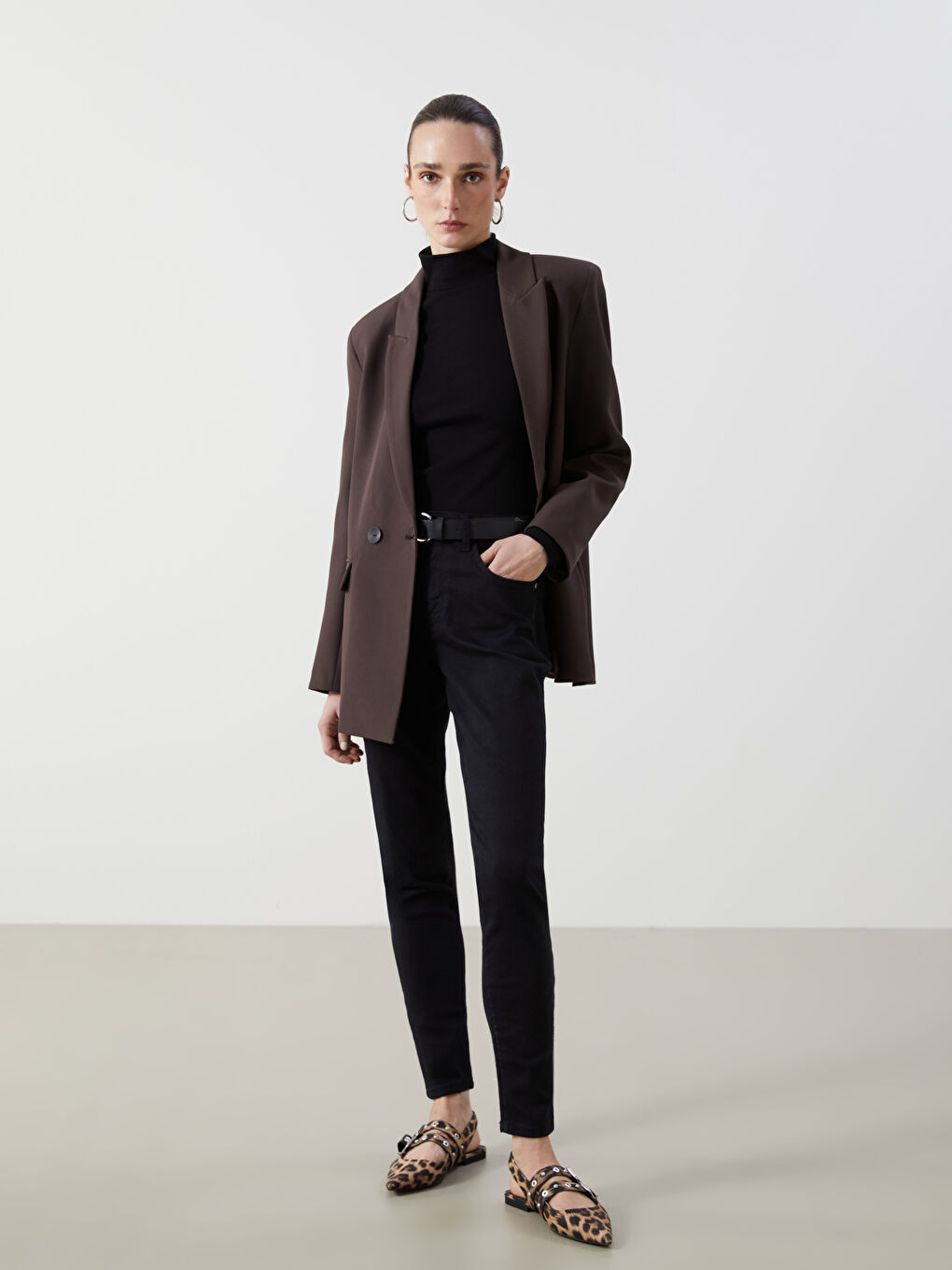 Siyah Beli Kemerli Mercury Skinny Fit Kadın Jean Pantolon