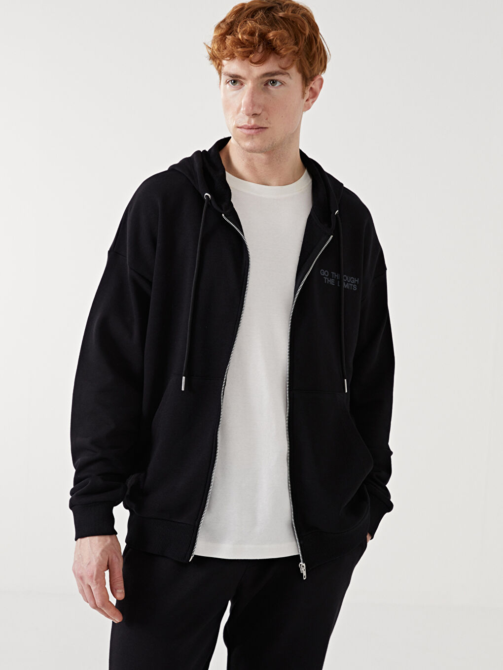 Hooded Long Sleeve Men's Zip-Up Sweatshirt -S52029Z8-CVL