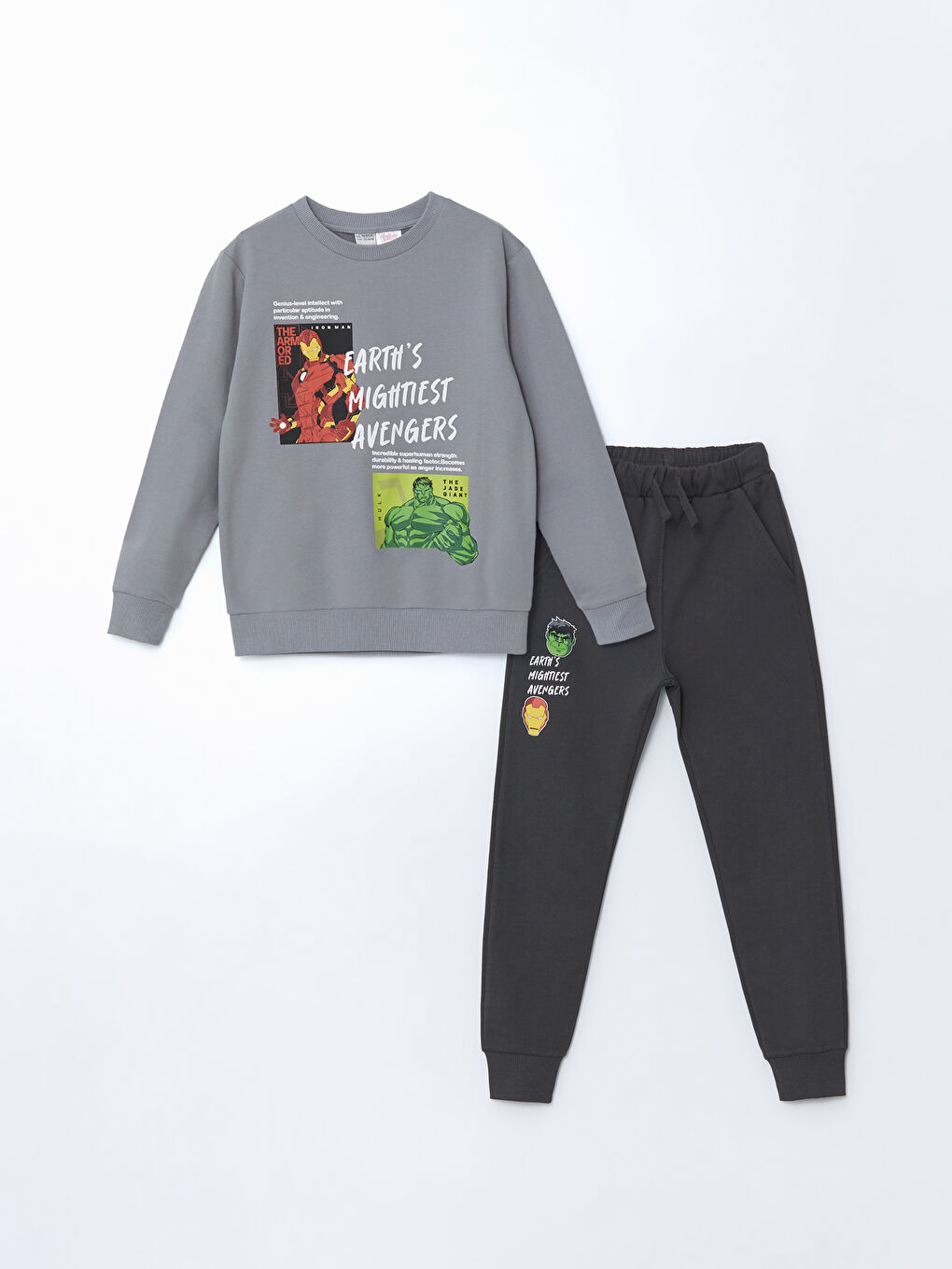 Crew Neck Hulk Printed Boy's Tracksuit Set -S52048Z4-JNC