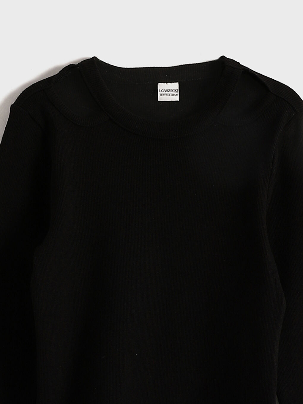 Crew Neck Plain Girls' T-Shirt-3