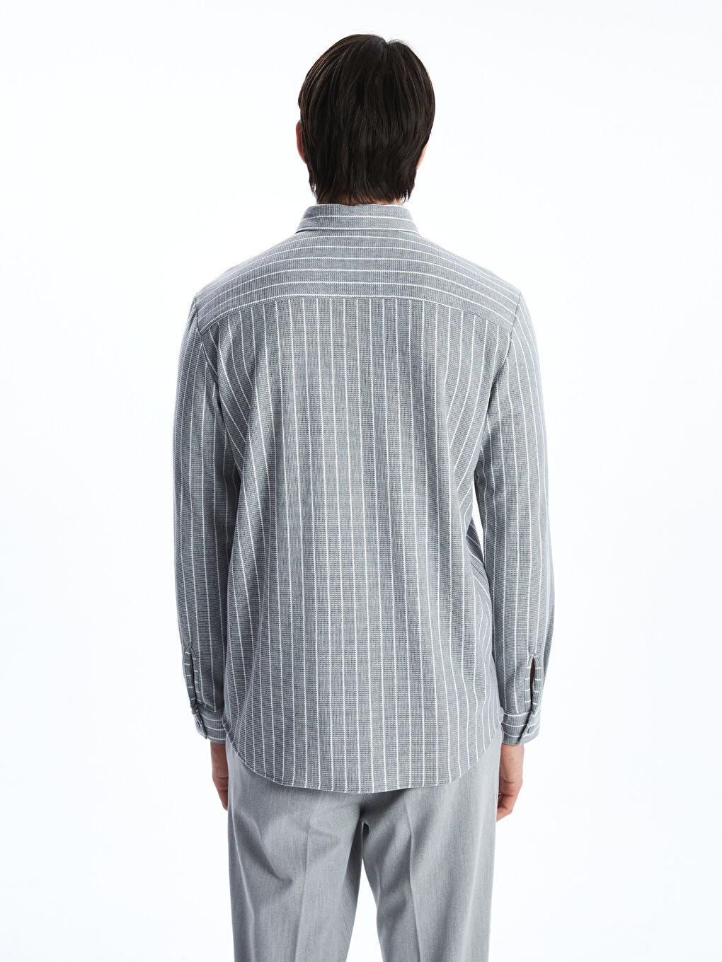 SOUTHBLUE Slim Fit Long Sleeve Striped Men's Shirt -W4I311Z8-LFY