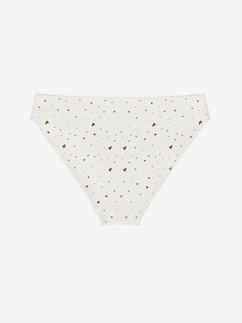 Ekru Kalp Baskılı Bikini Külot-1
