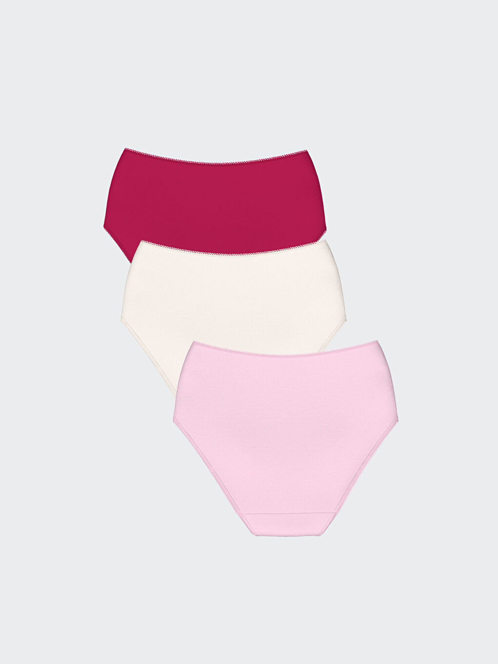 LCW DREAM Pembe Düz Klasik Külot 3'lü Paket - 1