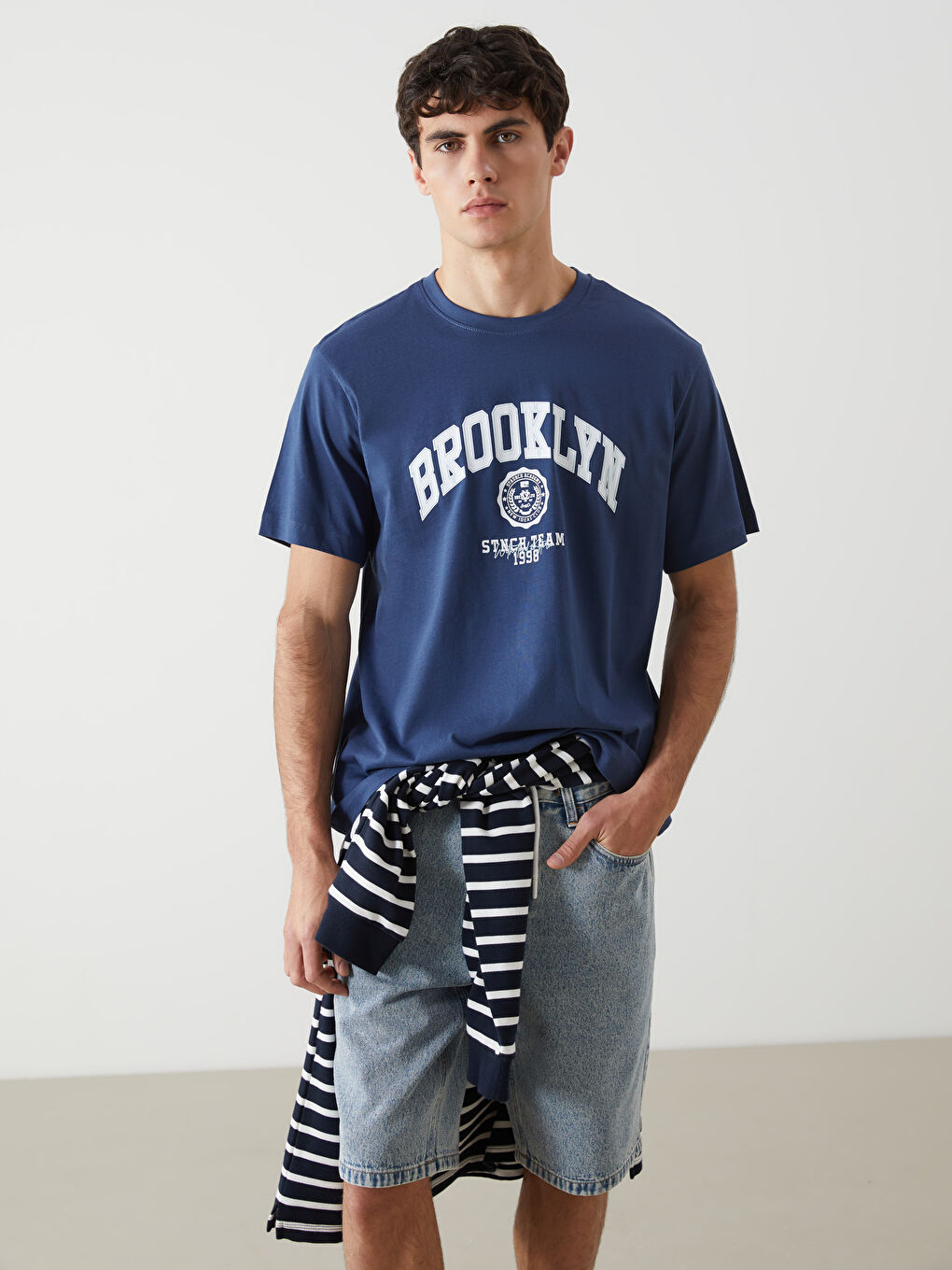 Crew Neck Brooklyn Printed Men's T-Shirt