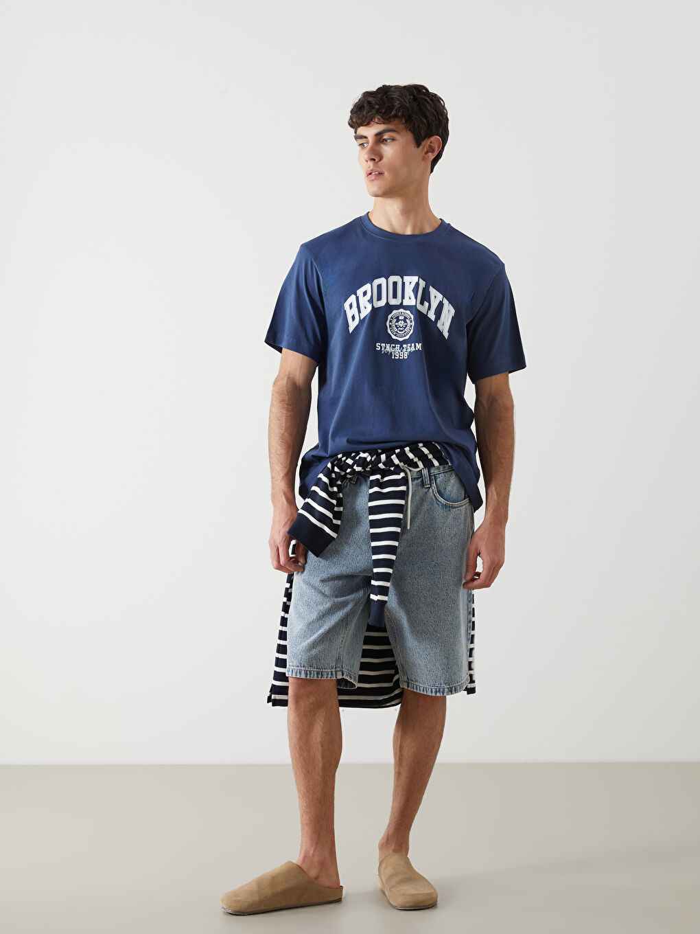 Crew Neck Brooklyn Printed Men's T-Shirt-1