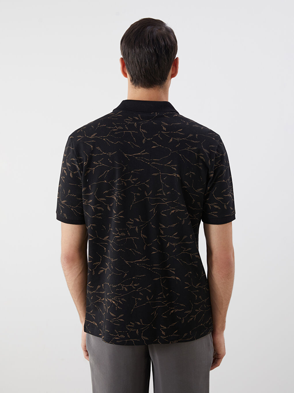 Polo Neck Patterned Pique Men's T-Shirt-3