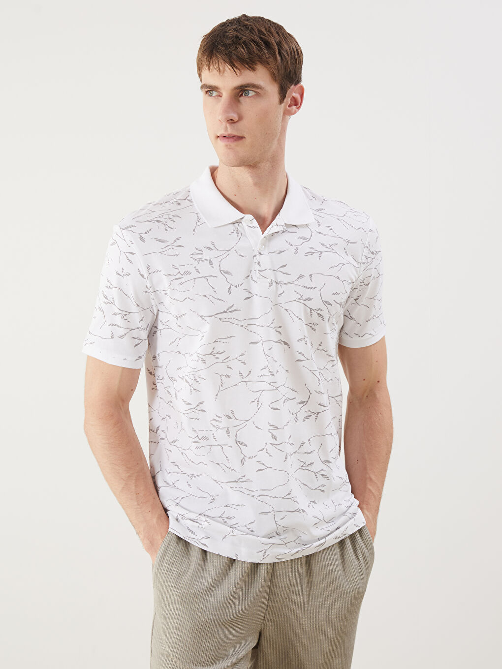 LCW Vision Polo Neck Patterned Pique Men's T-Shirt -S52104Z8-LU7