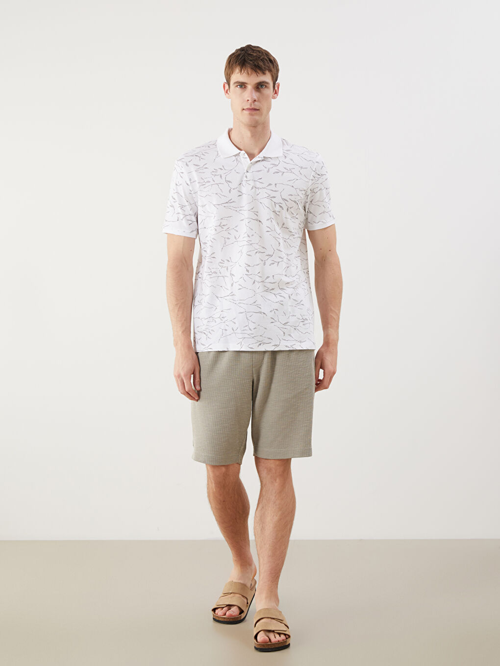 LCW Vision Polo Neck Patterned Pique Men's T-Shirt -S52104Z8-LU7
