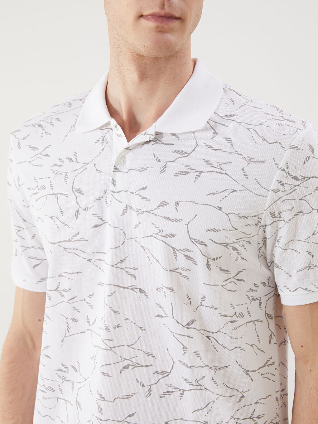 LCW Vision Polo Neck Patterned Pique Men's T-Shirt -S52104Z8-LU7
