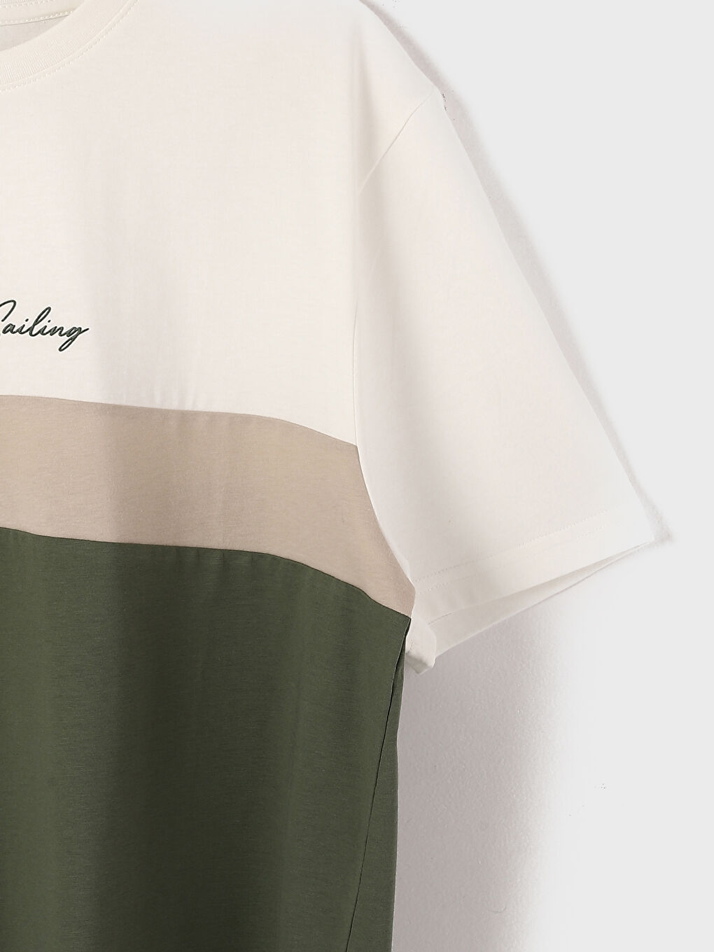 Crew Neck Short Sleeve Color Block Men's T-Shirt-8